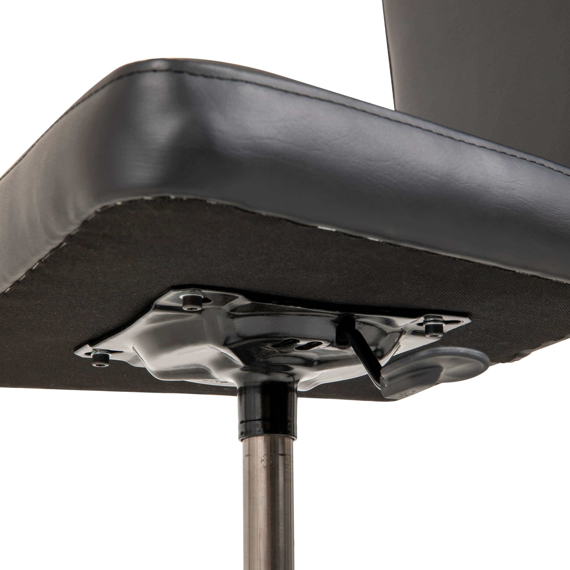 Adjustable height mechanism of multifunctional swivel tattoo chair with armrest for tattoo artists.