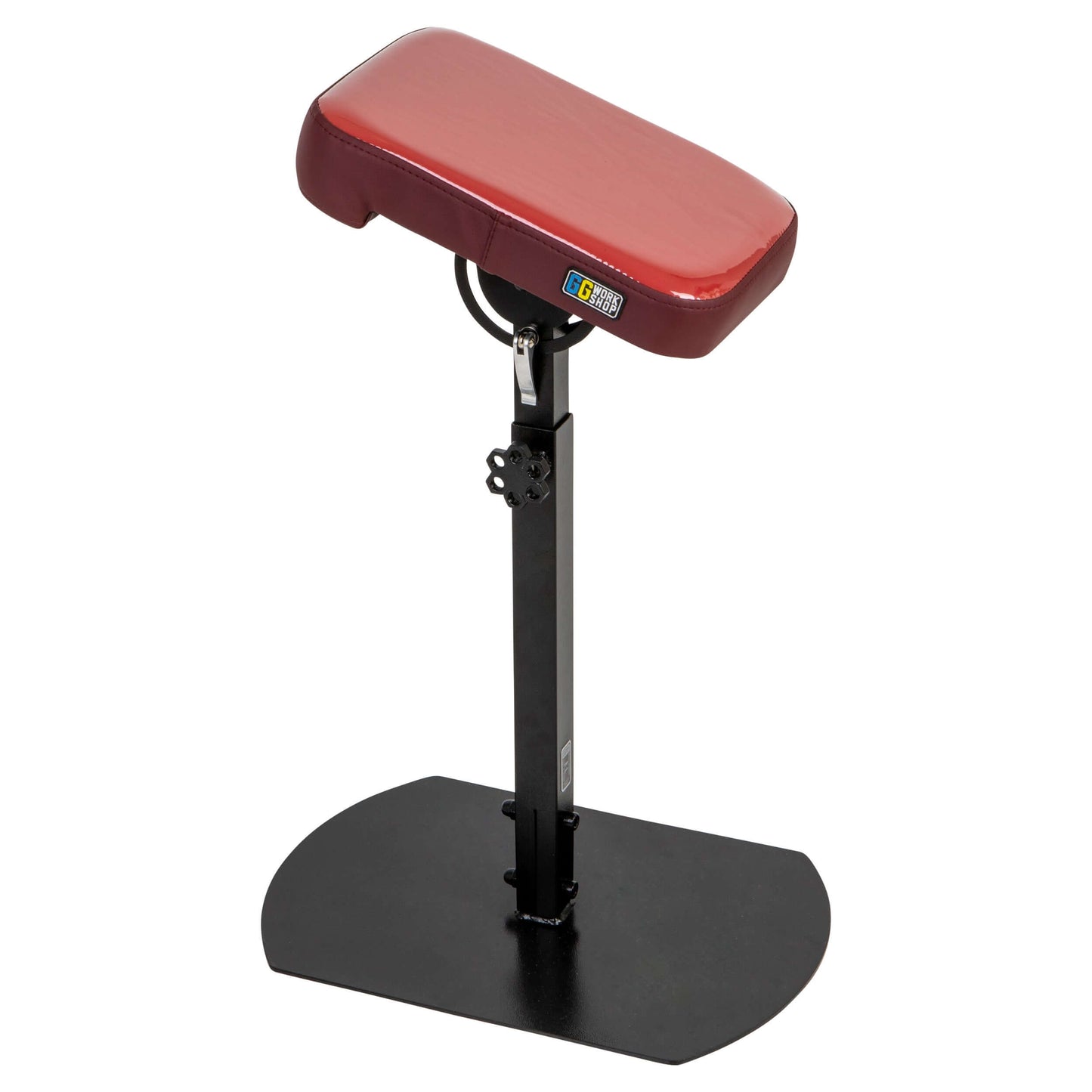 Adjustable tattoo armrest with red vinyl pillow, perfect for clients. Ideal as tattoo armrest, tattoo pillow set, and customized tattoo pillow pack.