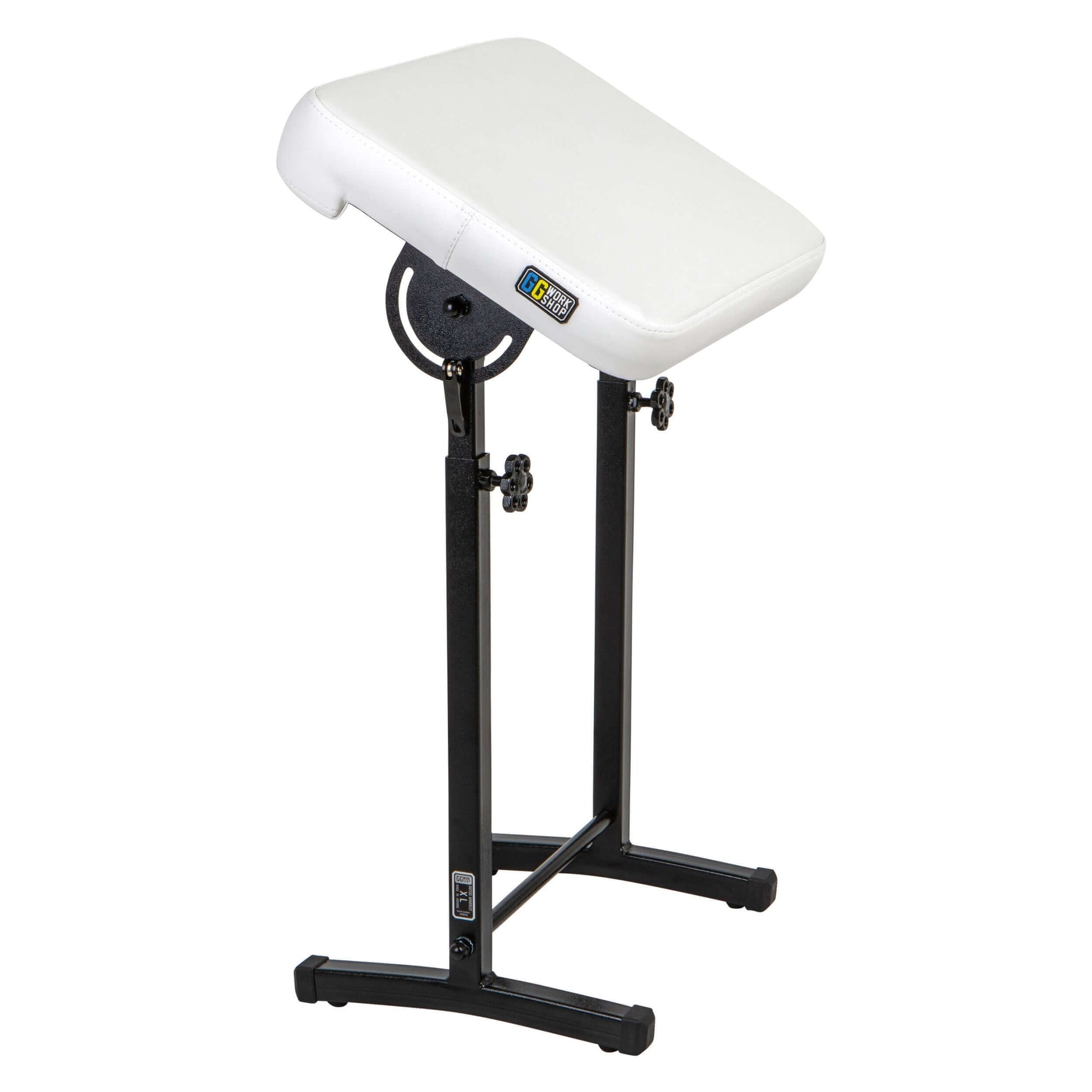 Adjustable vinyl tattoo armrest for clients with a cushioned pillow set, perfect for customized tattoo sessions and ergonomic support.