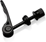 Black quick-release clamp for GG Workshop tattoo armrests — close-up of cam lever, steel shaft and knurled nut