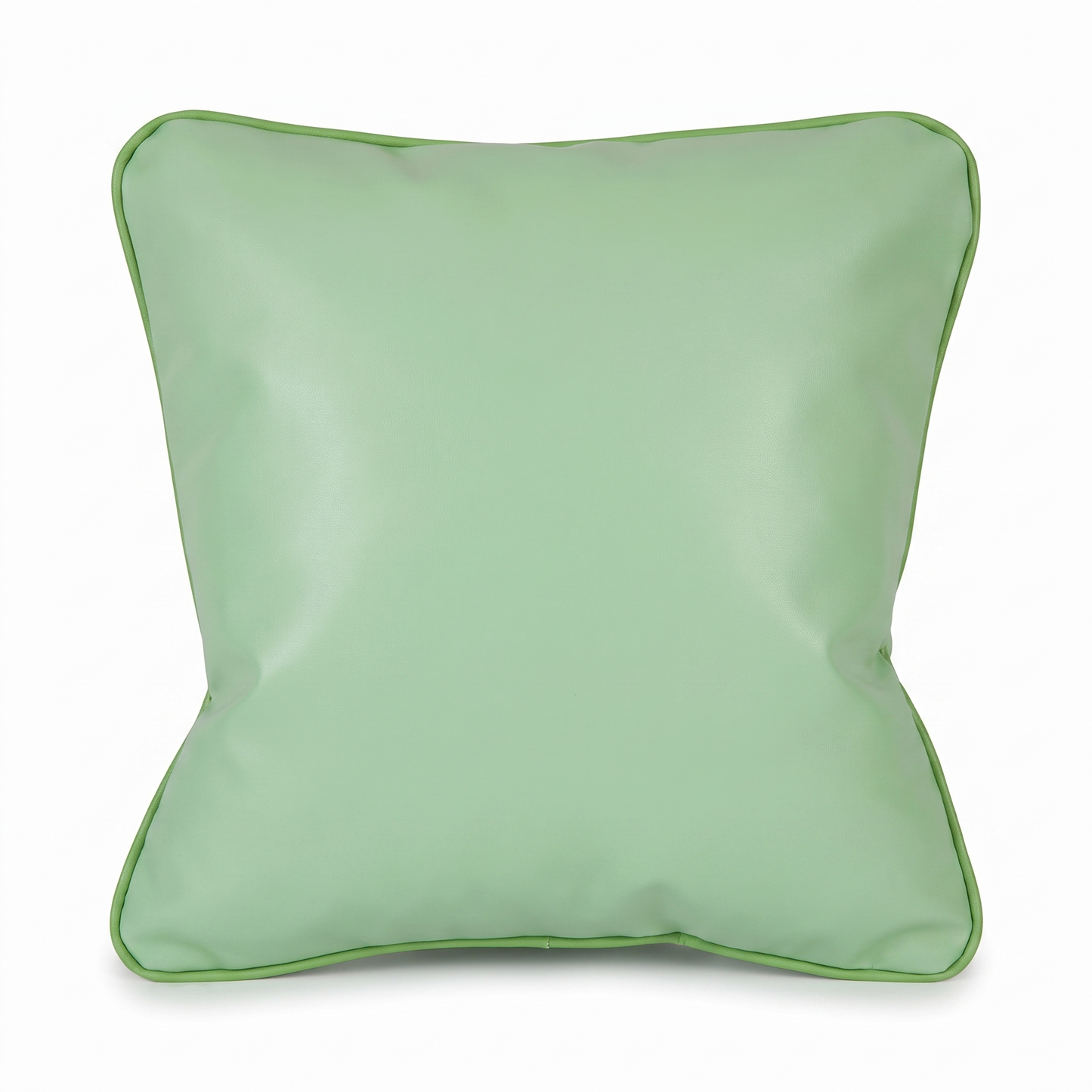 Pistachio green Tattoo XL square pillow (smooth, no embroidery) by GG Workshop — isolated on white background