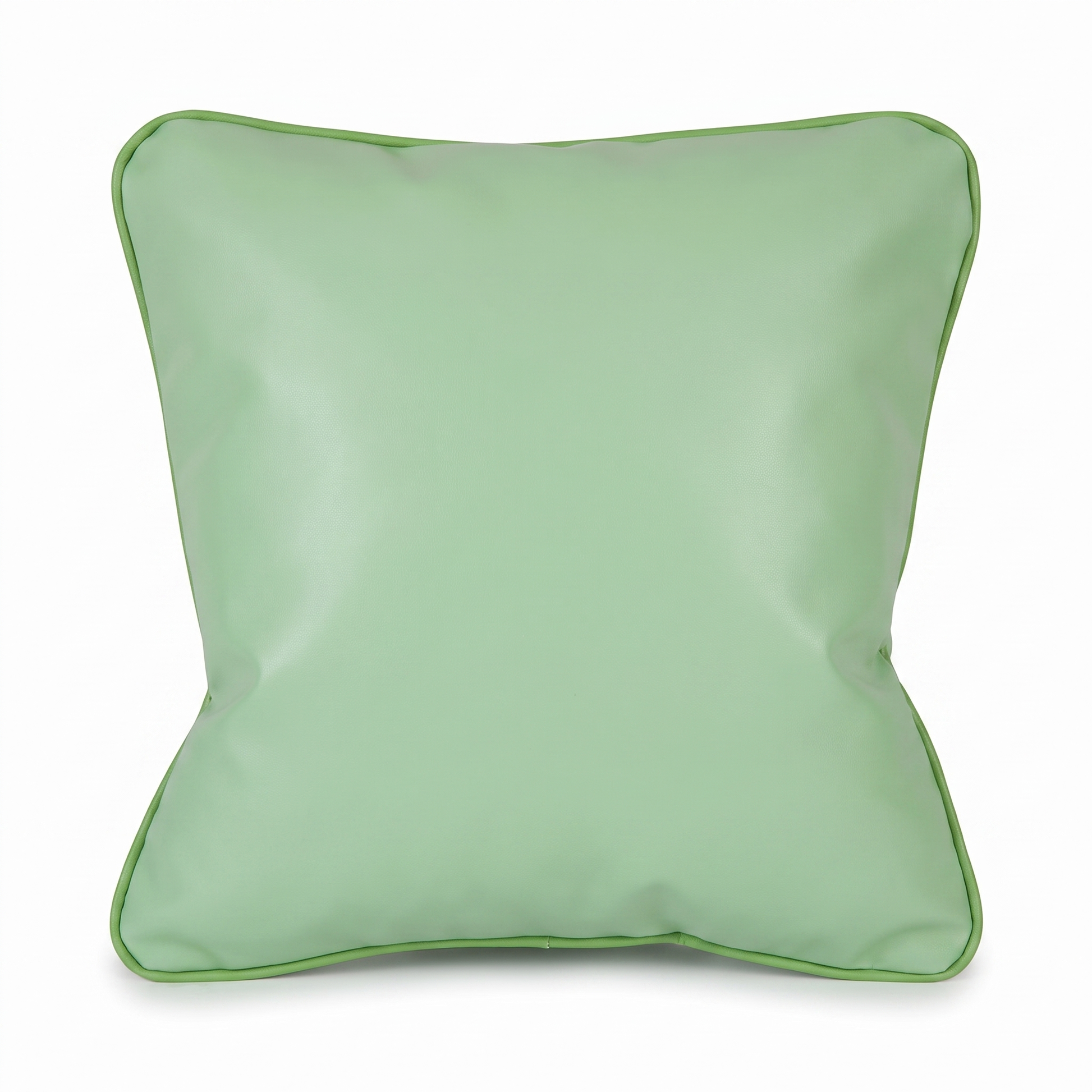 Pistachio green Tattoo XL square pillow (smooth, no embroidery) by GG Workshop — isolated on white background