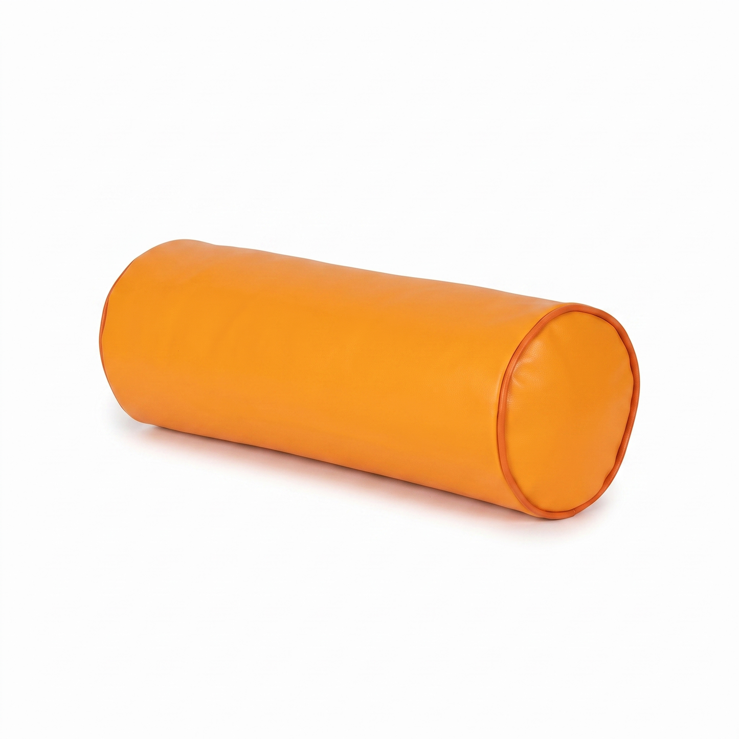 Orange Tattoo roller / bolster pillow (smooth, no embroidery) by GG Workshop — isolated on white background