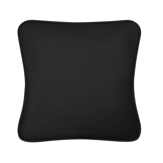 Black-Black Tattoo Pillow by GG Workshop — all-black square XL pillow, front view