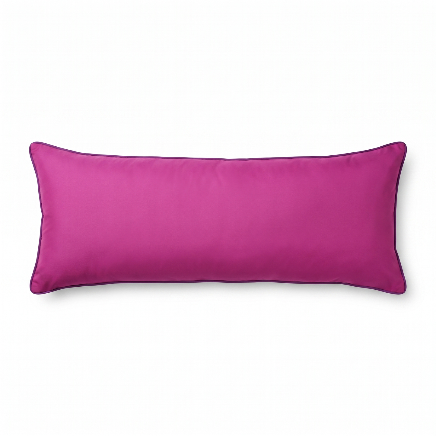 Pink purple (magenta with purple piping) Tattoo L rectangular pillow (smooth, no embroidery) by GG Workshop — isolated on white background