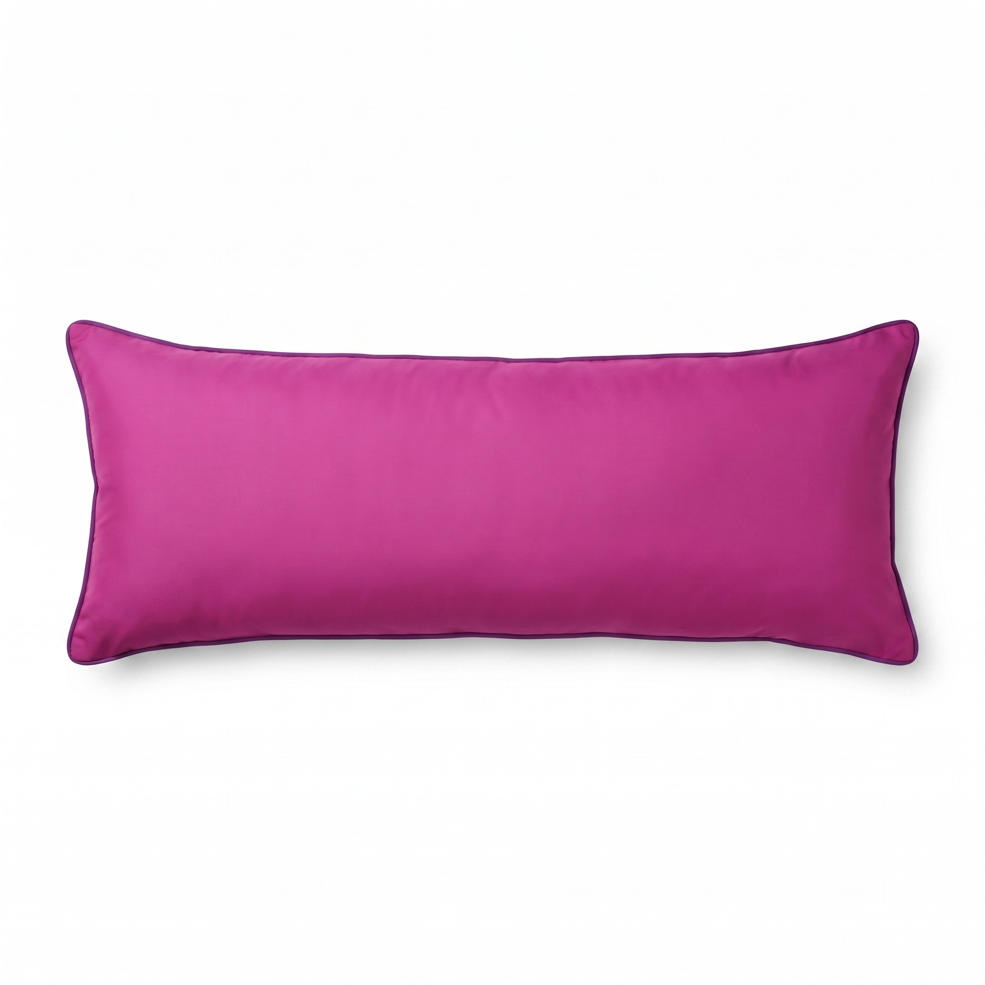 Pink purple (magenta with purple piping) Tattoo L rectangular pillow (smooth, no embroidery) by GG Workshop — isolated on white background