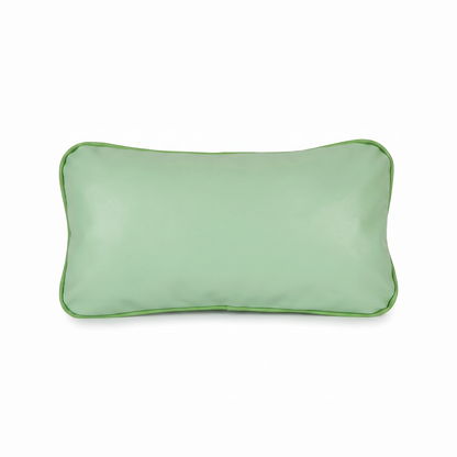 Pistachio green Tattoo L rectangular pillow (smooth, no embroidery) by GG Workshop — isolated on white background