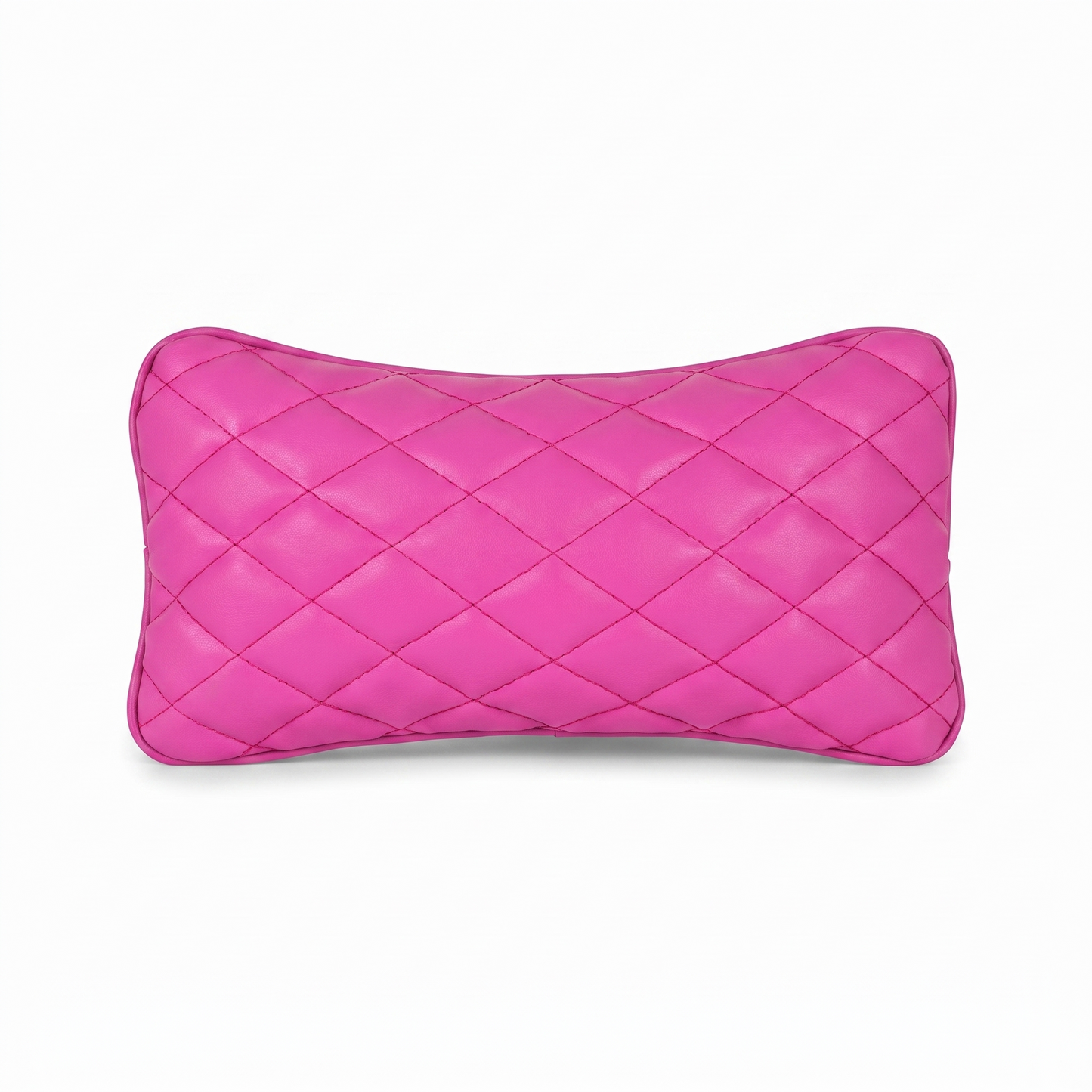 Max Pink Tattoo L rectangular pillow with rhombus embroidery by GG Workshop — diamond-quilted, isolated on white background
