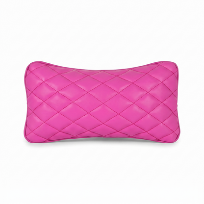 Max Pink Tattoo L rectangular pillow with rhombus embroidery by GG Workshop — diamond-quilted, isolated on white background