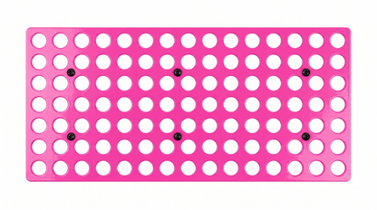 Max Pink bright pink Tattoo Ink Bottle Holder by GG Workshop — 105-hole powder-coated steel plate, product photo