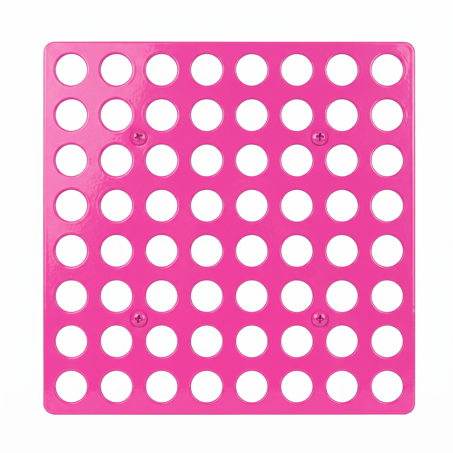 Max Pink bright pink Tattoo Ink Bottle Holder by GG Workshop — 64-hole powder-coated steel plate, product photo