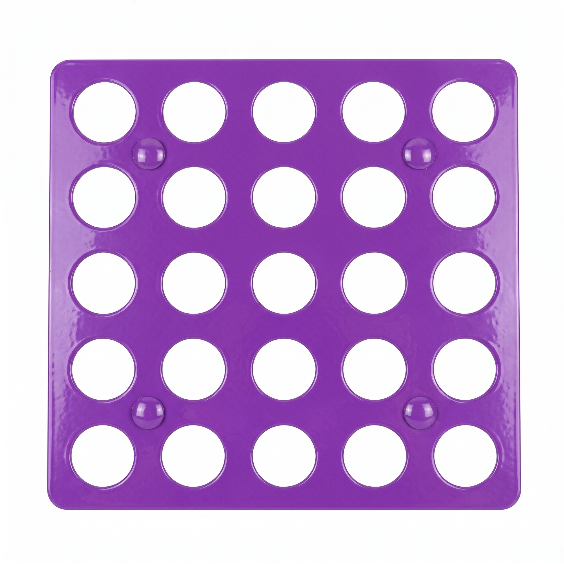 Purple pink violet Tattoo Ink Bottle Holder by GG Workshop — 25-hole powder-coated steel plate, product photo