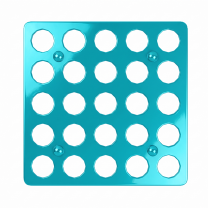 Turquoise Tattoo Ink Bottle Holder by GG Workshop — 25-hole powder-coated steel plate, product photo