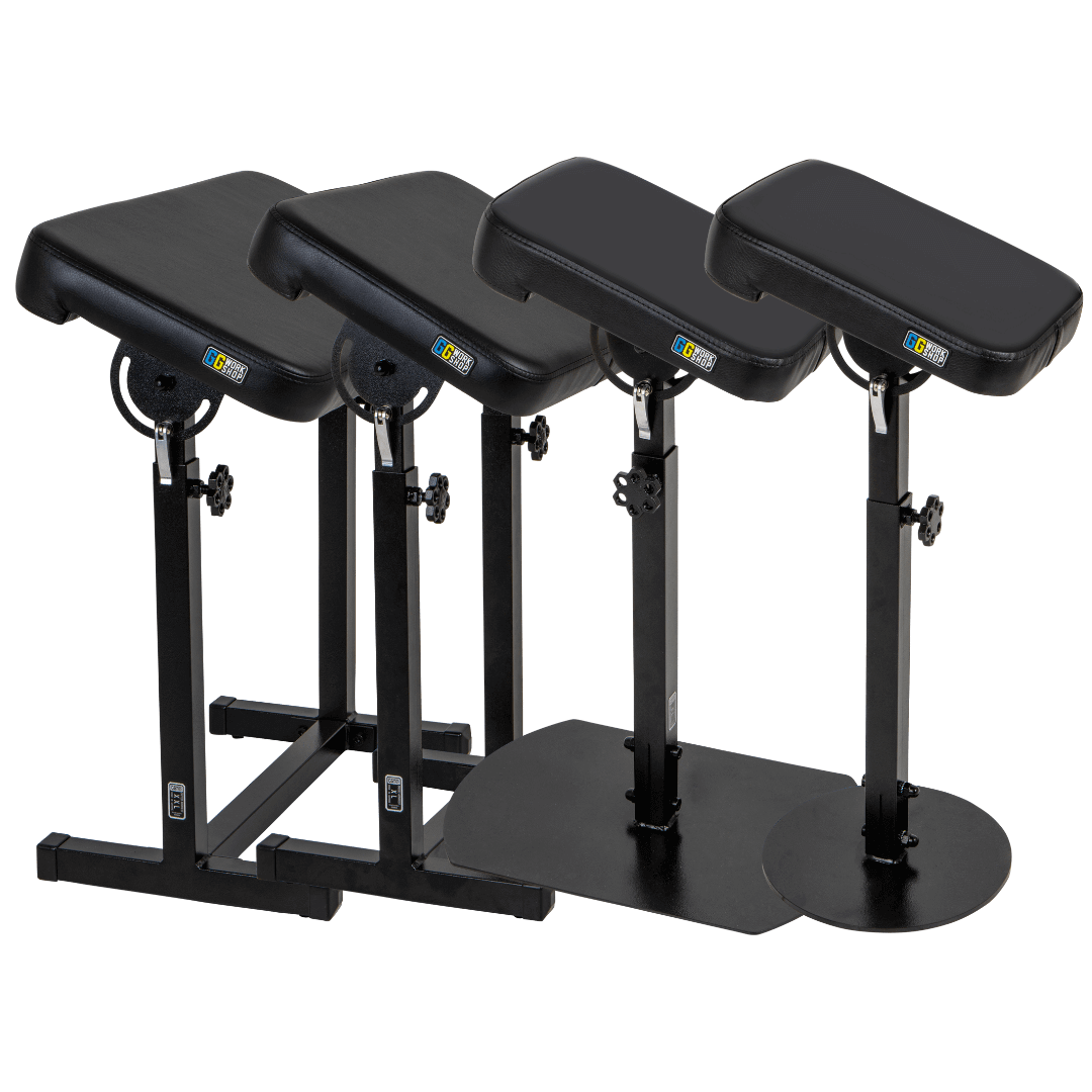 Adjustable vinyl tattoo armrests set for clients, featuring different bases, a comfortable tattoo arm rest pillow pack, ideal for customized tattoo sessions.