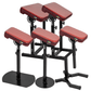 Red vinyl tattoo armrests set, including customized tattoo pillows and armrests for tattoo clients.